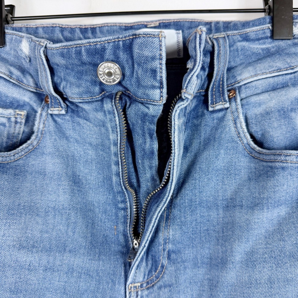 Paige Sasha Ankle Jeans Cuffed Wide Leg Blue High Rise Cropped Denim Womens 27 - Picture 9 of 14